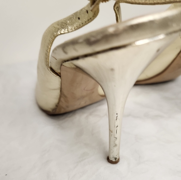 Women's Gold Slingback HighHeels - Picture 11 of 12